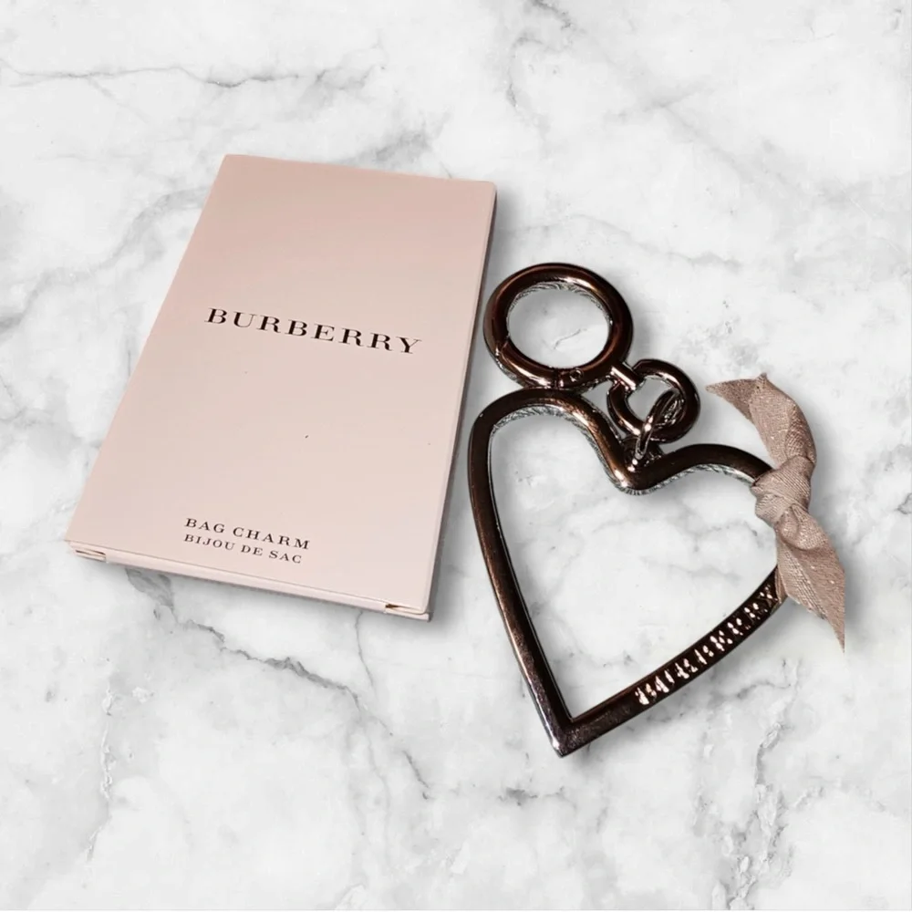 Burberry Gold Plated Heart Bag Charm NIB